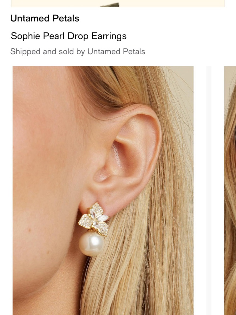 Beautiful Pearl, Silver and Crystal Earrings